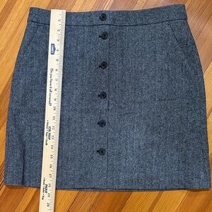 J. Crew Gray Button-Front Mini Skirt